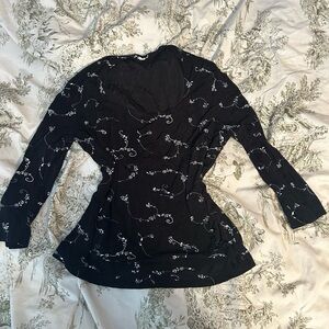 floral square neck top